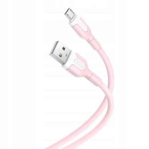 Kabel USB-MICRO XO 2,1A RÓŻOWY